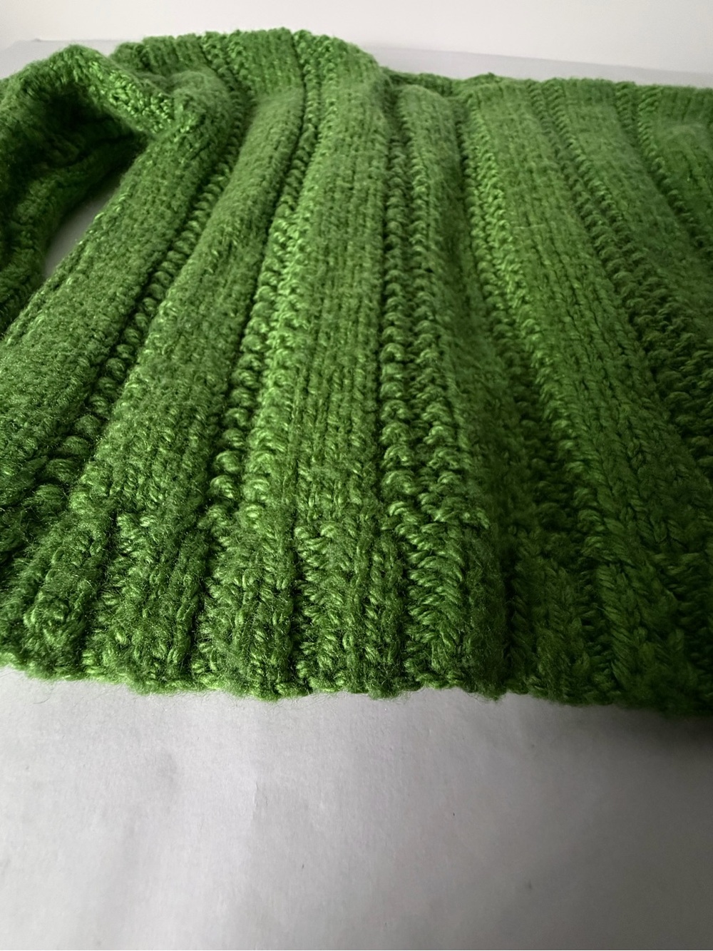 Hand Crafted Cozy Green Chunky Knit Button Cardigan for Kids - Picture 5 of 5